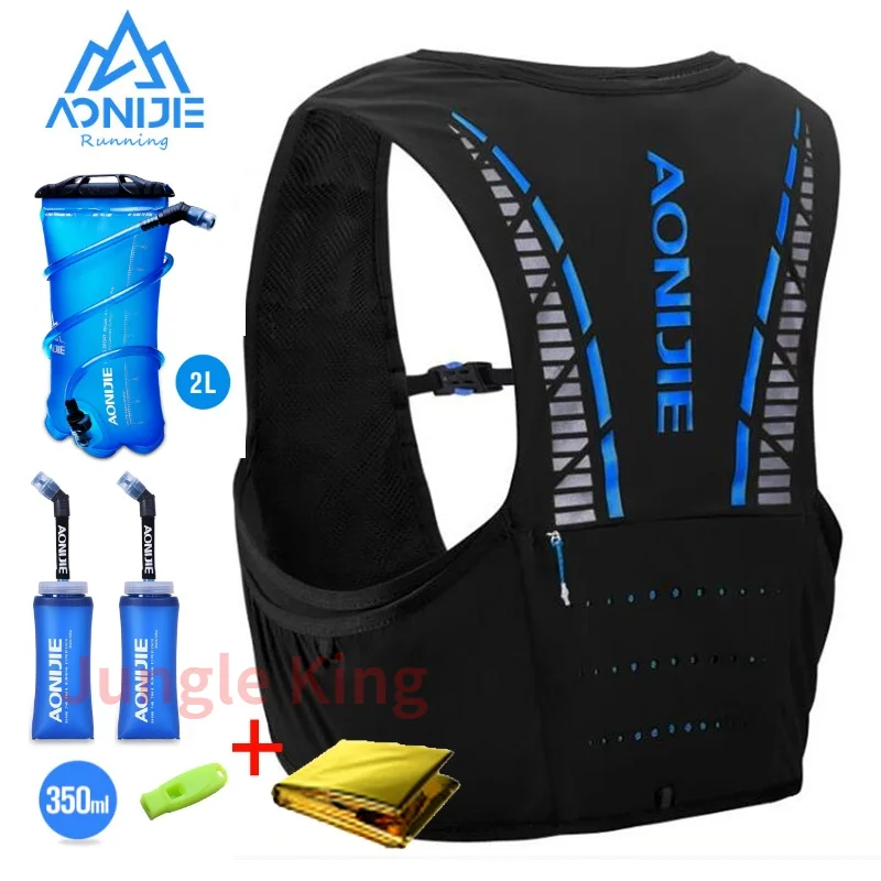 

AONIJIE New C933 5L Black Wasser Tasche Rucksack 2L Wasser Tasche 250ML350ML Wasser Flasche Weste Wandern Camping Lauf Marathon
