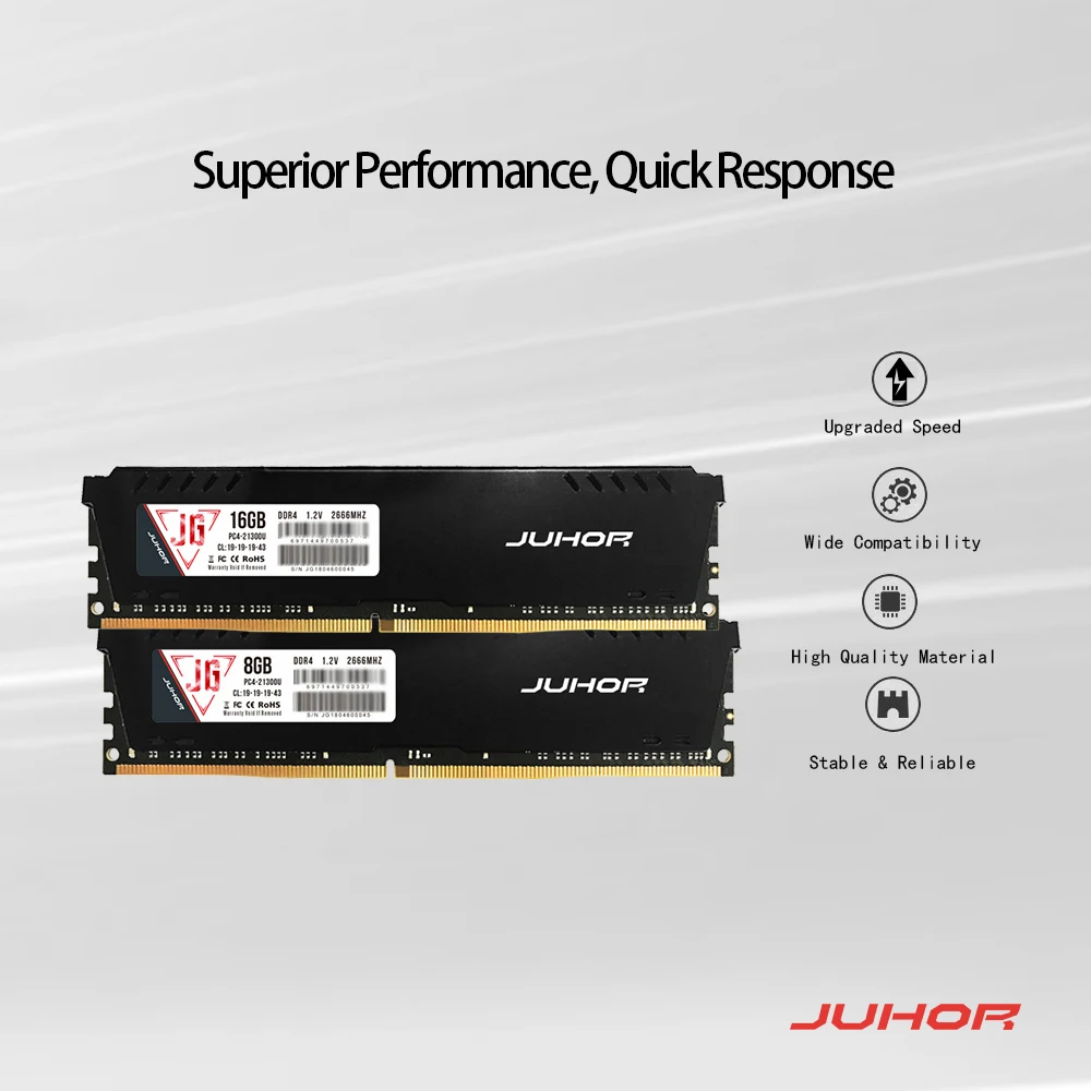 Оперативная память JUHOR DDR4 4 ГБ 8 16 2400 МГц 1 2 в для настольного ПК ОЗУ с низким