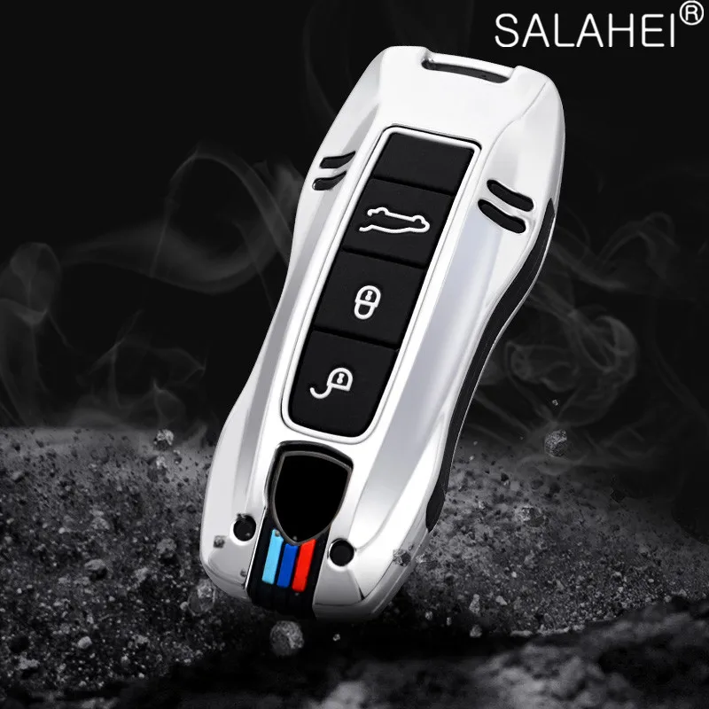 

Zinc Alloy + Silica Gel Car Key Case For Porsche Cayenne 958 911 Lepin 996 Macan Panamera 997 944 924 987 987 GT3 Cayman 987