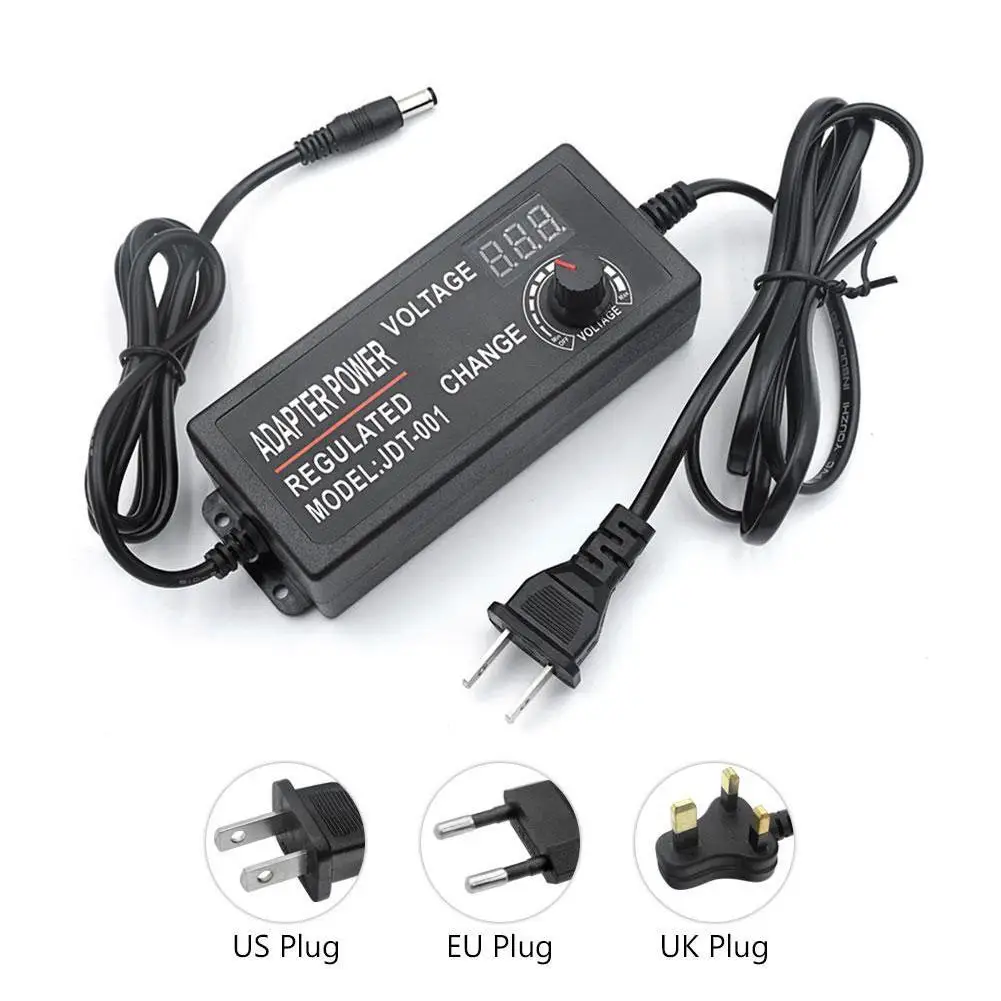 60w адаптер Напряжение Регулируемый AC 100 220V DC/DC 3V 12V питания Светильник полосы 3A
