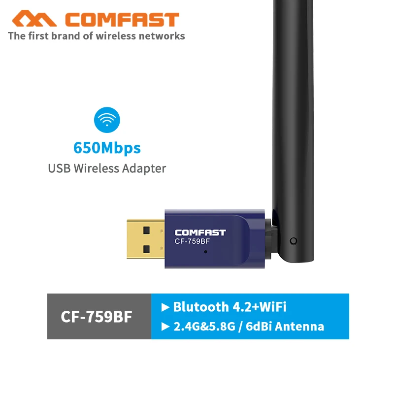 AC650 5GHZ 2 4 Ghz двухдиапазонный USB беспроводной Wifi адаптер 650Mbps Bluetooth Wi Fi сеть LAN карта