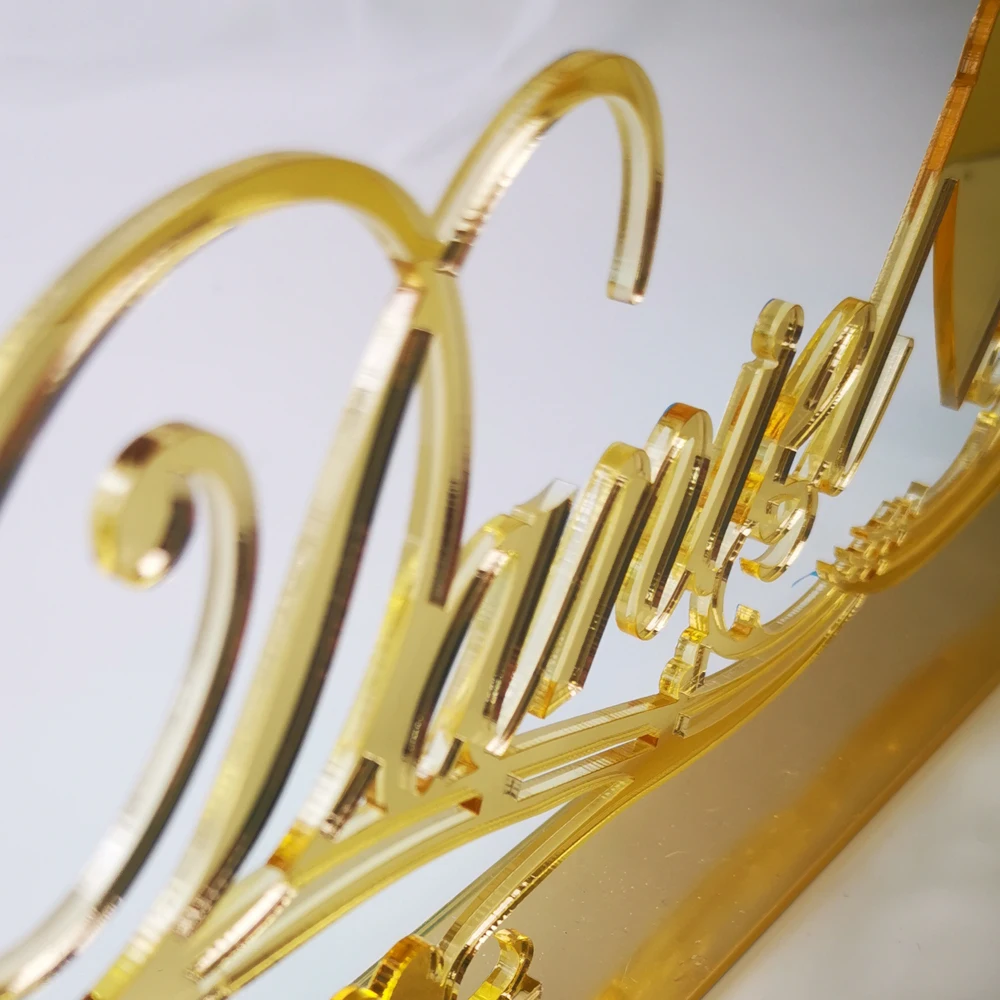 Заказное зеркальное имя для декора стола акриловое зеркало столовая Свадебные