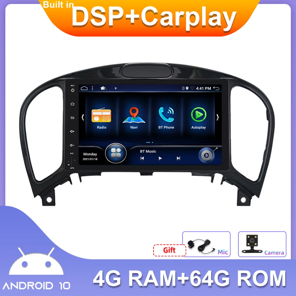 

Car Radio Stereo GPS Navigation For Nissan Juke 2004-2016 DSP Carplay Android 10.0 Wifi BT Aux Mirror Link Android Auto