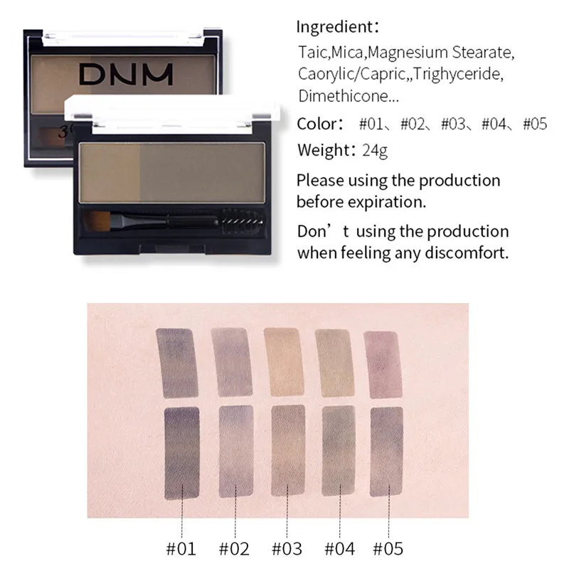 Тени для век макияж глаз 2 цвета водостойкая пудра бровей Палитра + штамп