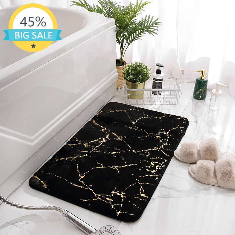 

Bath Rugs Non Slip for Bathroom,Shower Floor Rug Soft Faux Rabbit Hair Rugs Super Water Absorbent