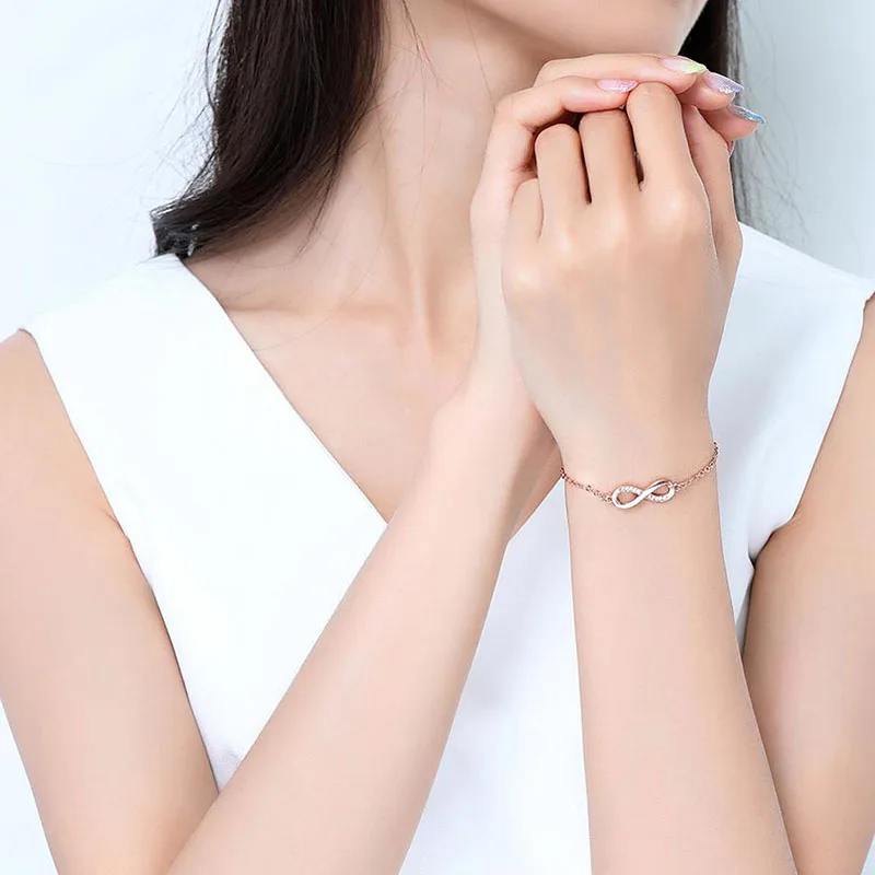 jinzeyi bracelet for women simple style personality unlimited lucky eight characters letter bracelets friendship valentine gift | Украшения