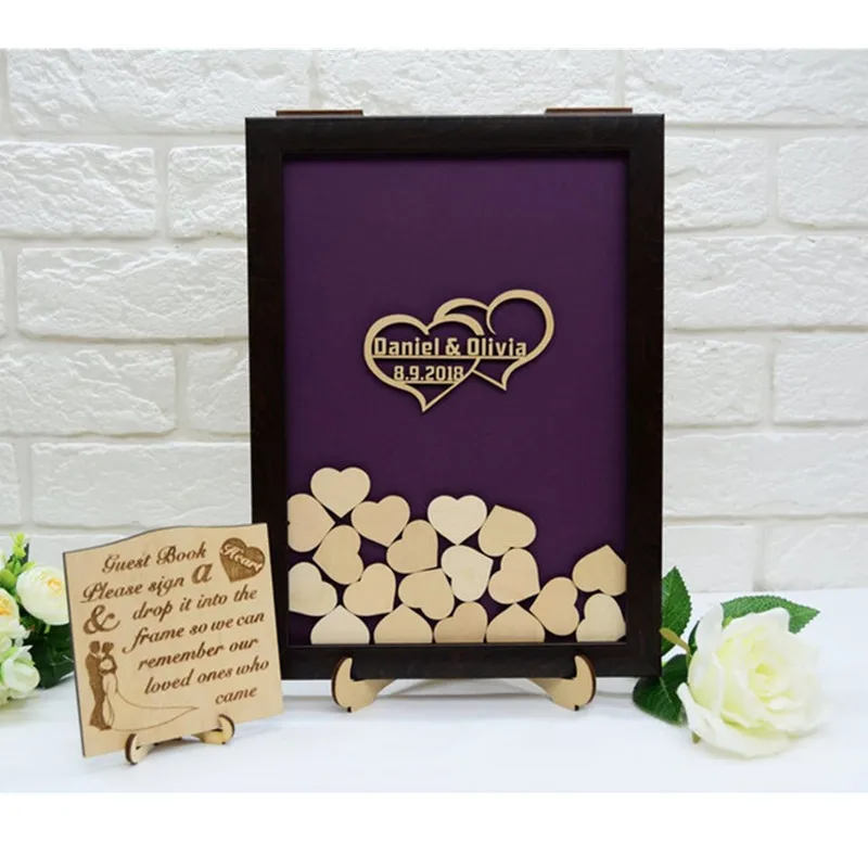 Деревенская фиолетовая Гостевая книга альтернатива подвесная коробка под заказ