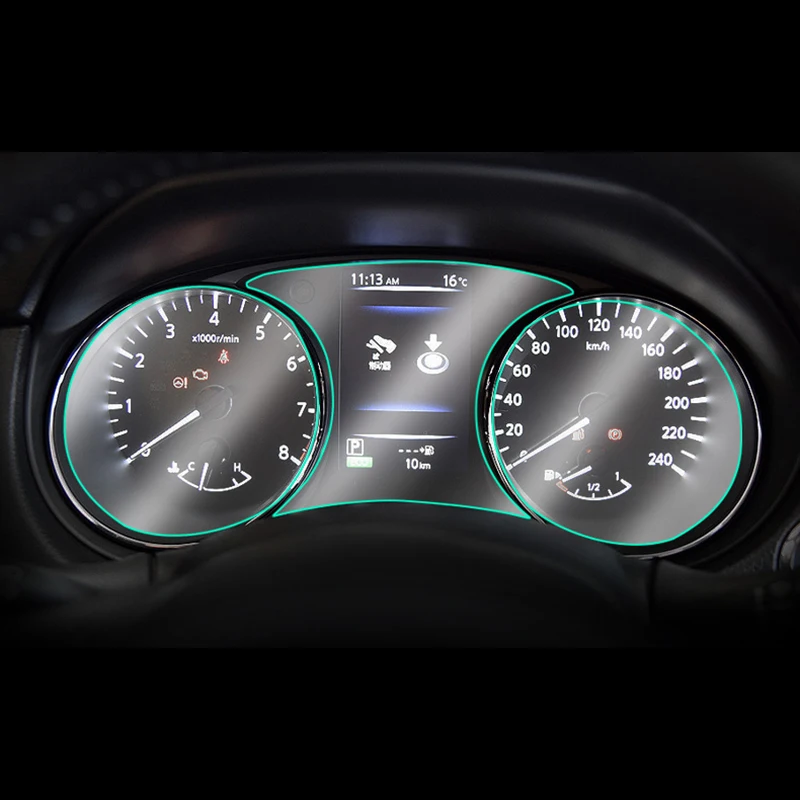 

ТПУ Модифицированная Защитная пленка для приборной панели автомобиля, пленка для экрана с центральным управлением для Nissan X-Trail 2014-2017, Стайл...