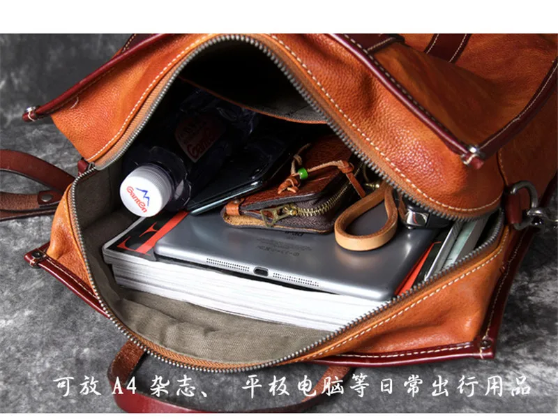 Simple retro high quality men's genuine leather briefcase new first layer cowhide business handbag men's shoulder messenger bag