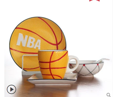 Творческий Детский шар керамическая посуда Баскетбол закуски чаша для риса