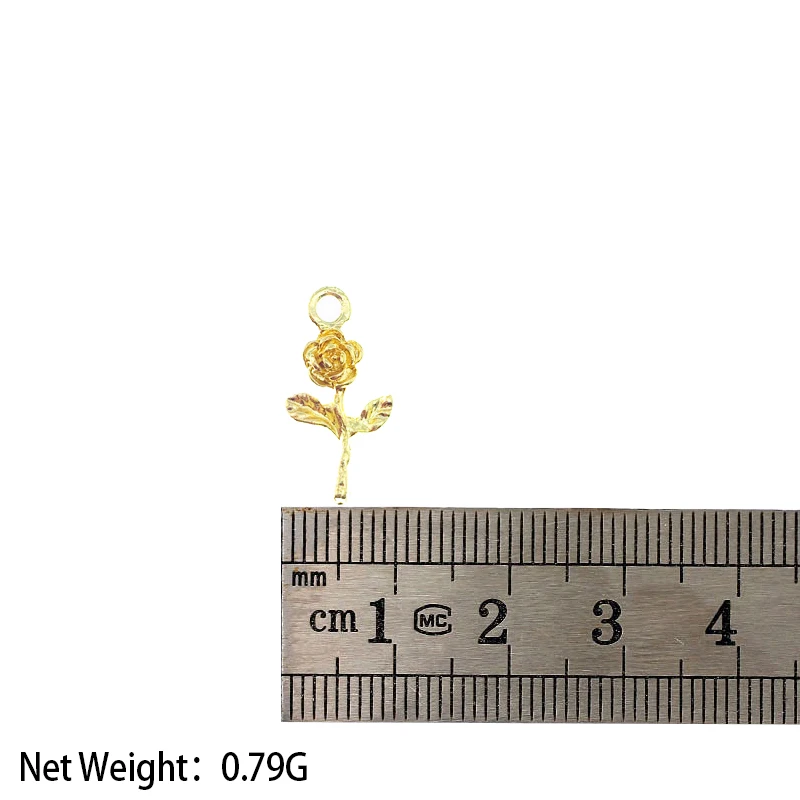 

10Pcs/lot Gold Color Alloy Rose Flower Charms Vintage Metal Plant Pendants For DIY Jewelry Making Accessories Earrings Handmade