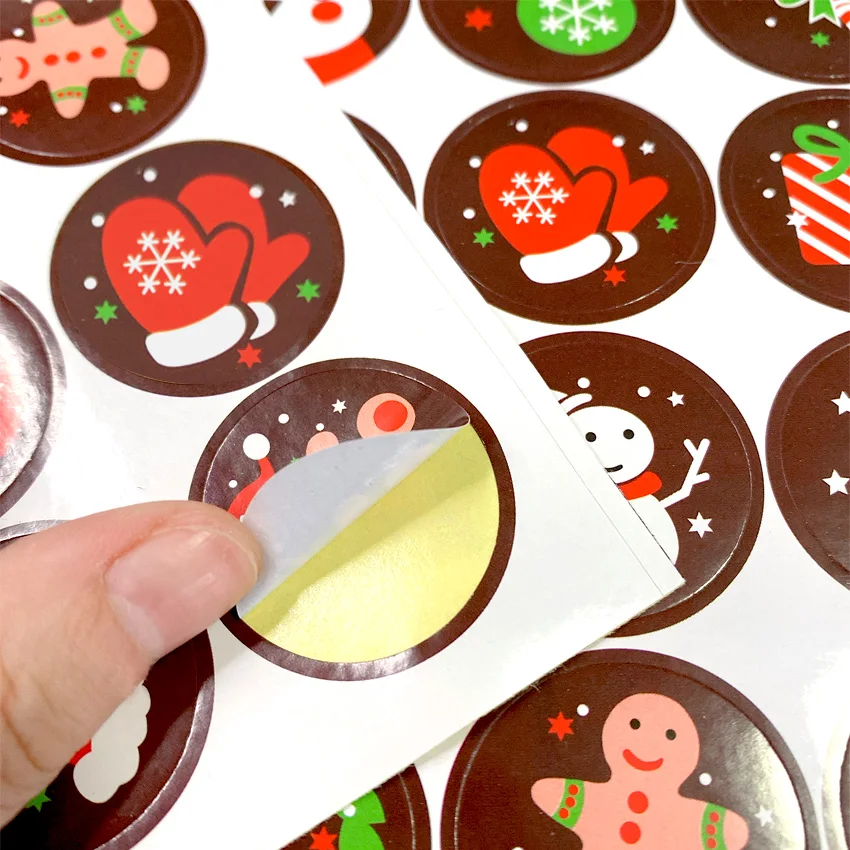 160 шт./лот С Рождеством Санта Клаус Олень декоративные круглые самоклеющиеся