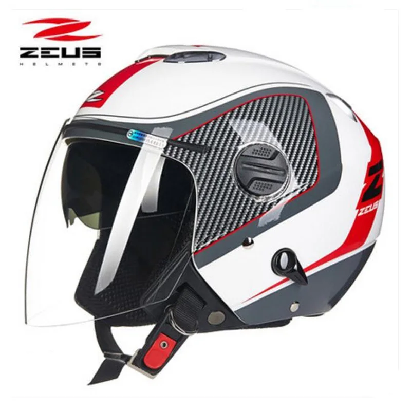 2019 Новинка ZEUS двойные линзы мотоциклетный шлем ZS-202FB ABS Половина лица 3/4 защитные