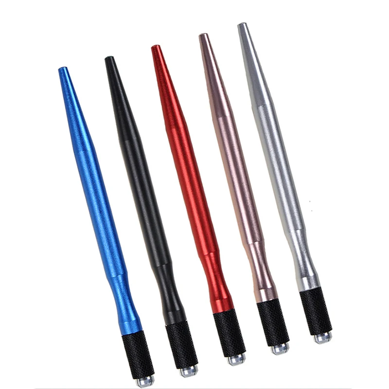 

10 pcs Black Round Flex Needle Lock-Pin Device Manual Permanent Makeup Embroidered Eyebrow Tattoo Pen Tebori Microblading Pen