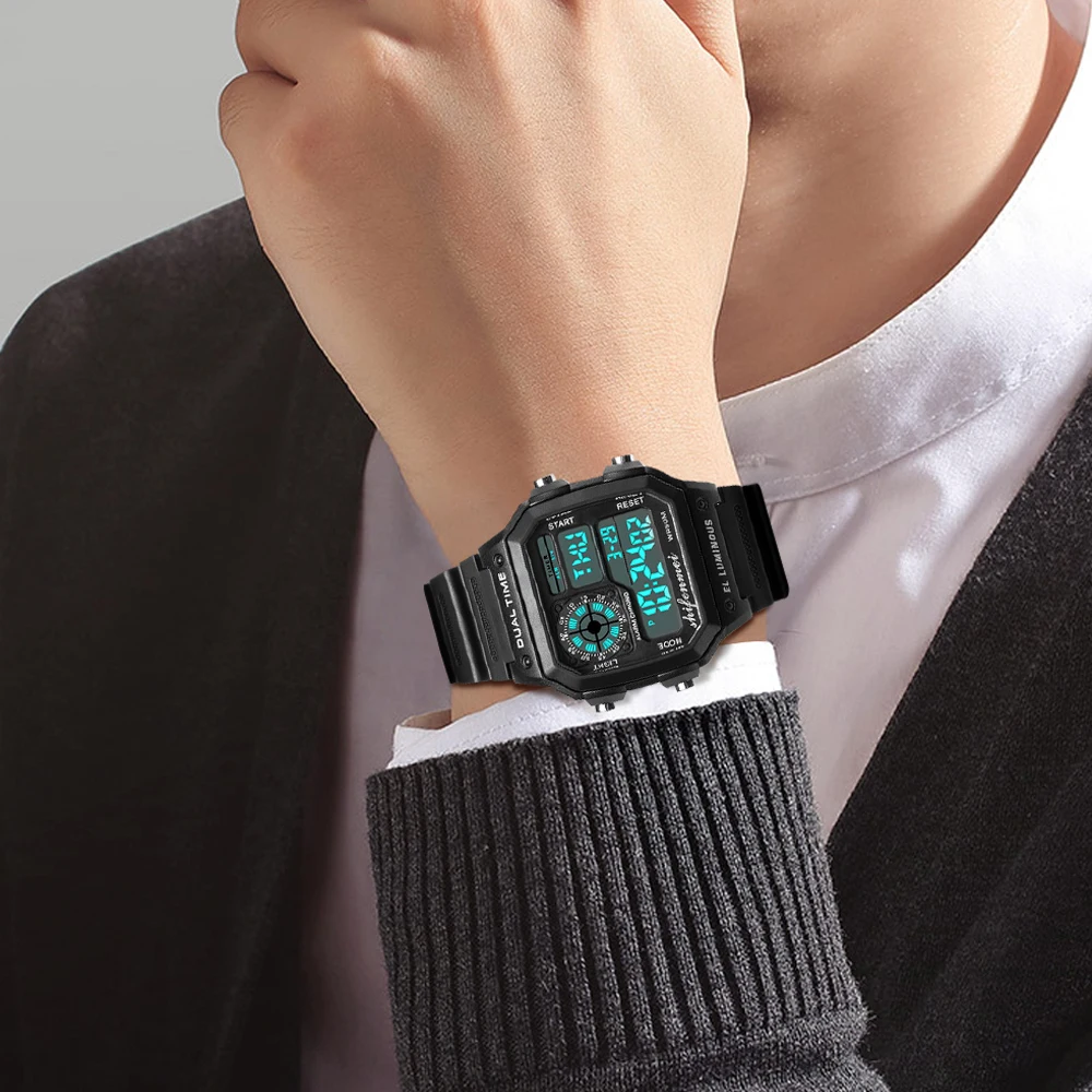 Shifenmei светодиодный спортивные Роскошные мужские часы аналоговые военные