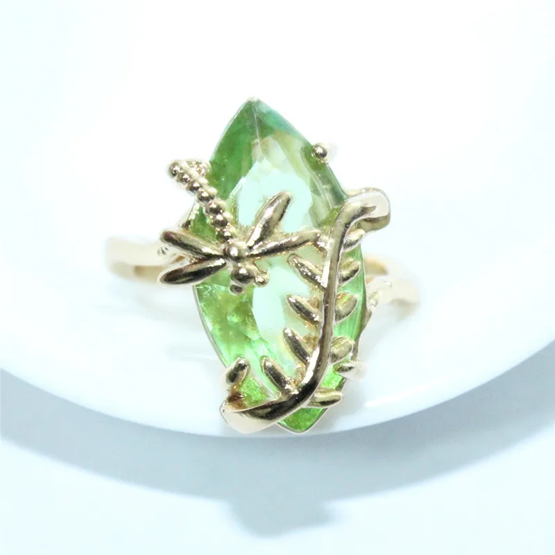 Кольца для женщин оливковое зеленое креативное кольцо с фианитом роскошное