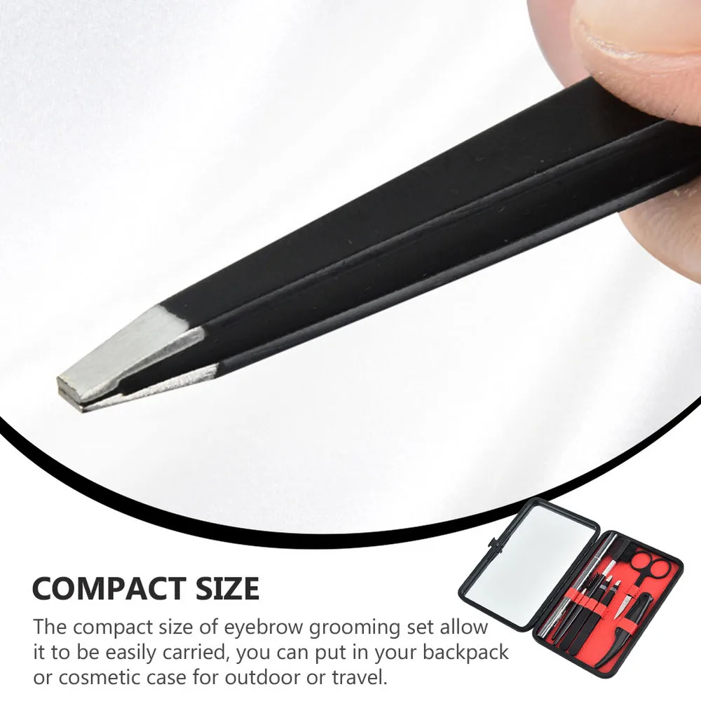 

7Pcs Trimming Tools Set Brow Comb Brush Scissor Tweezers Pencil