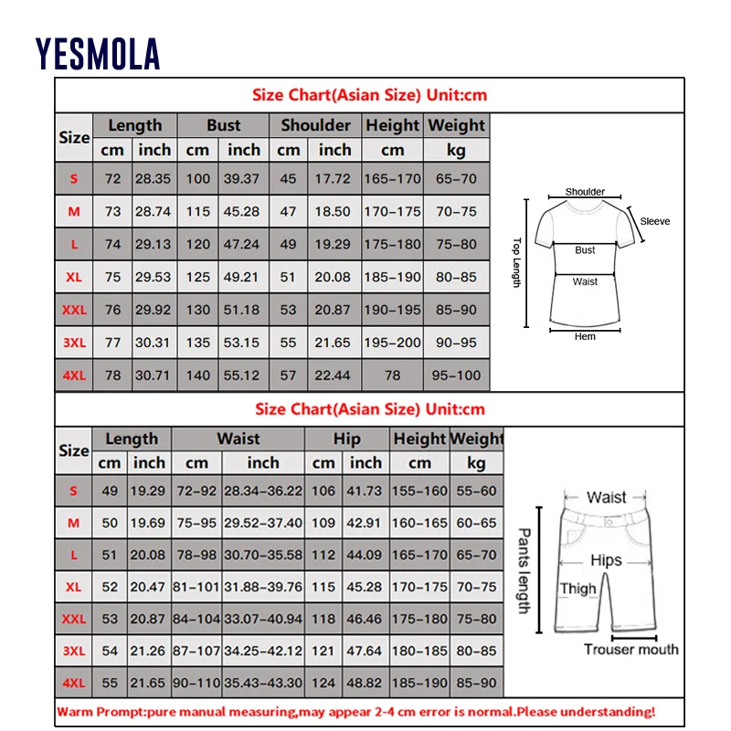 

YEAMOLA 2021 Summer Beach Fashion Hawaii Suit Printing 2PC Sets for Men Short Sleeve Shirt and Drawstring Shorts Suits
