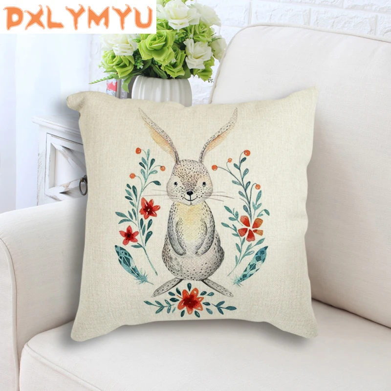 Декоративная льняная подушка для дивана наволочка в скандинавском стиле с