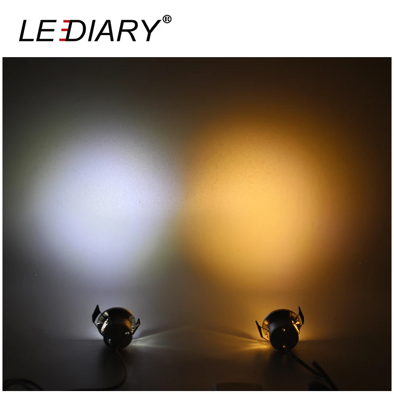 

LEDIARY Spot LED Dimmable Lights 12V Mini Ceiling Downlights Set Recessed 1.5W 27mm Cut Hole Silvery Grey Remote Control Lamp