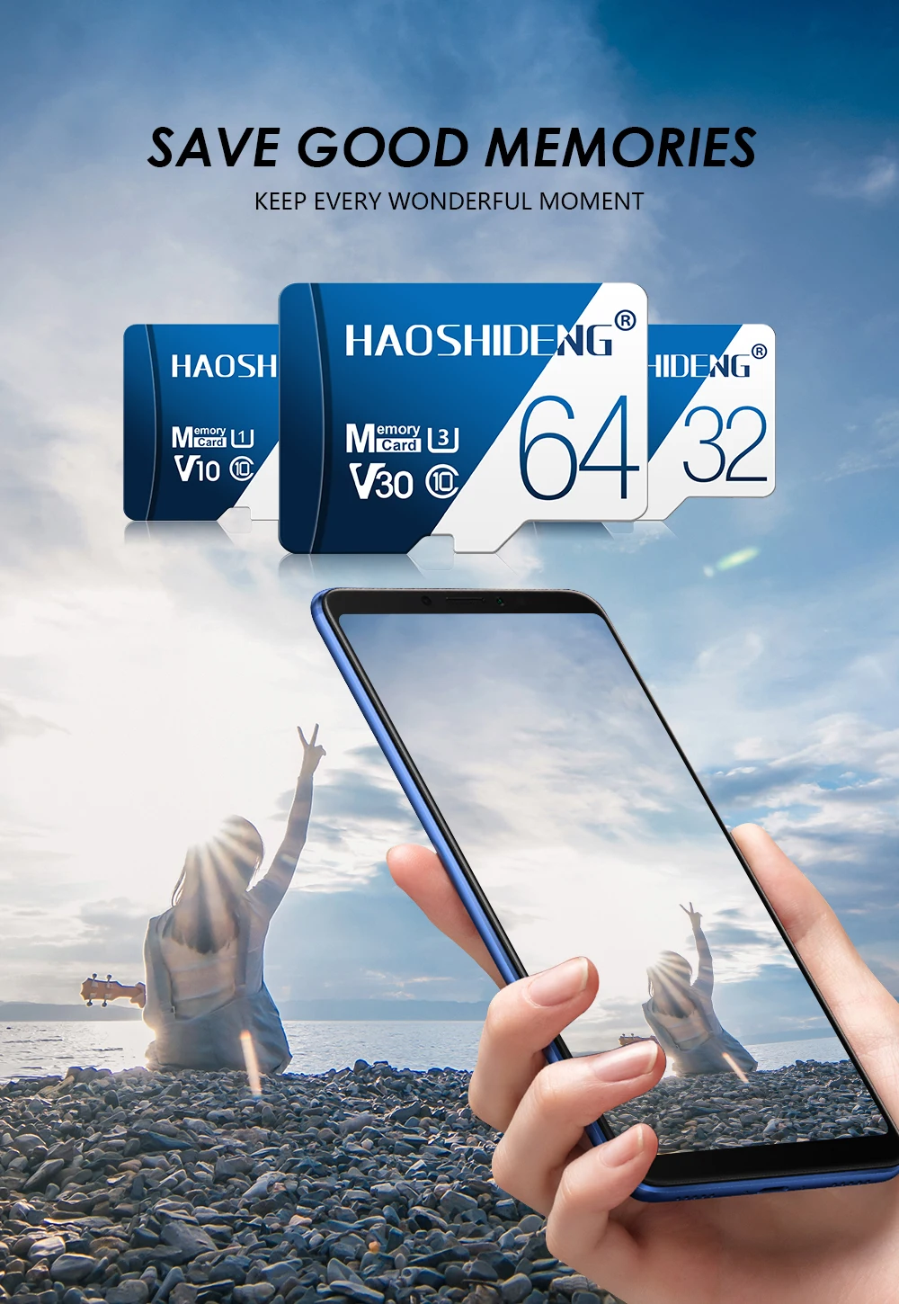 Высококачественная синяя карта micro sd, 8 ГБ, 16 ГБ, 32 ГБ, 64 ГБ, 128 ГБ, классная карта памяти 10, карты памяти micro sd cartao de memoria TF