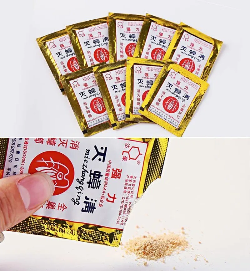 Эффективная Порошковая приманка для тараканов 50 шт./лот насекомых сильное