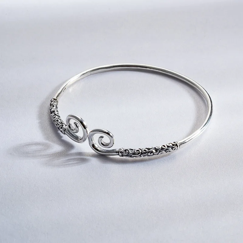 BONLAVIE S925 Серебряный браслет с изображением обезьяны короля обруч надписью Love You