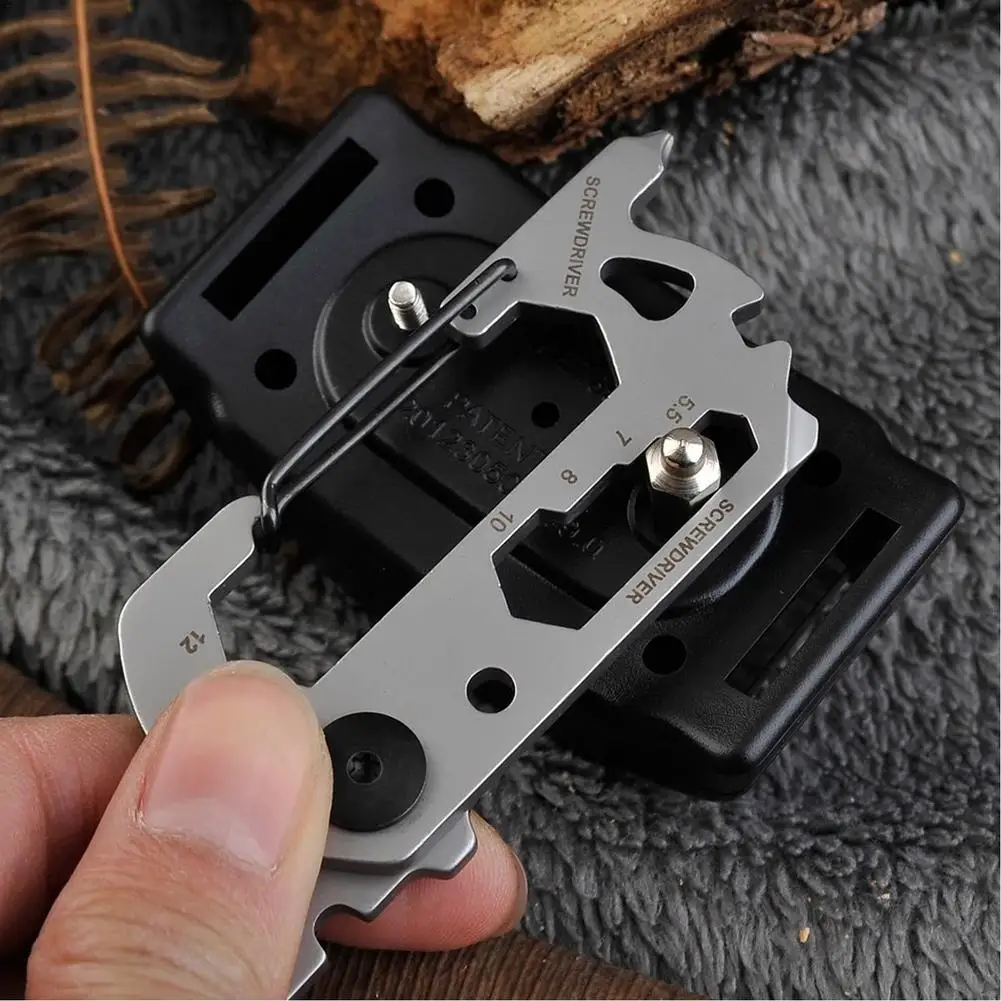 

Multifunction Climbing Carabiner EDC Keychain Gear Stainless Steel Outdoor Multi Tool Camping Hiking Wrench Bottle Opener