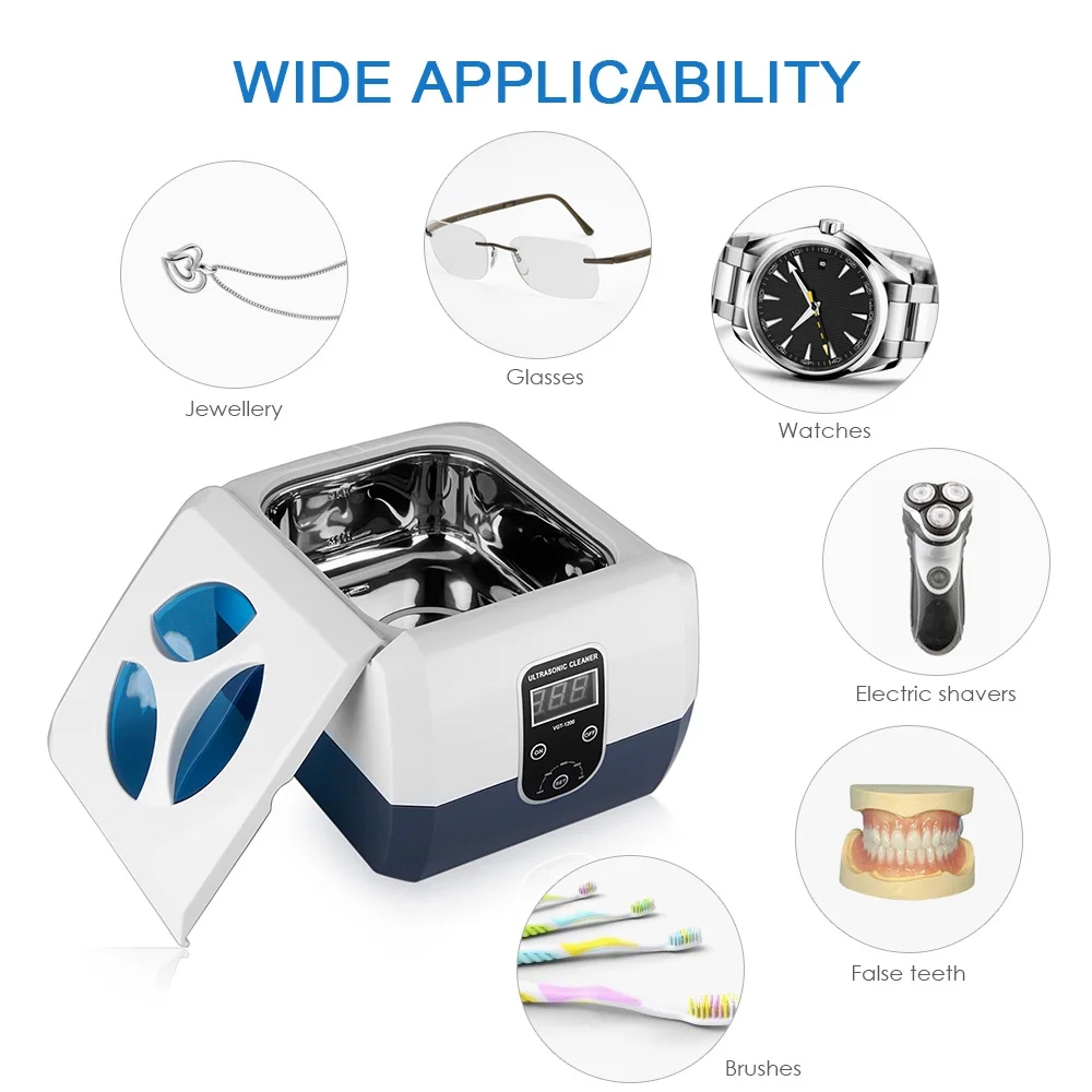 Ультразвуковой очиститель GT SONIC 1300 мл таймер для ванны ювелирные изделия кисти