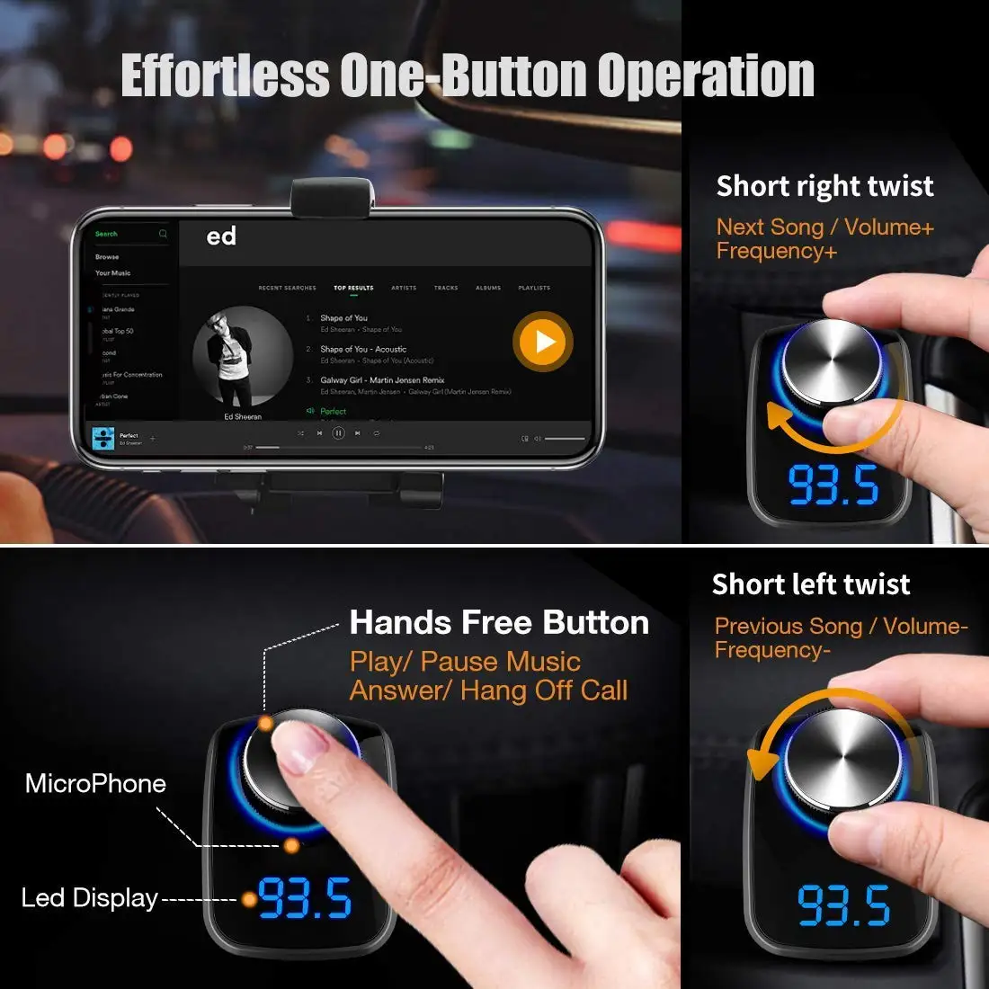 SRUIK Bluetooth fm передатчик беспроводной 4 2 автомобильный Радио адаптер комплект