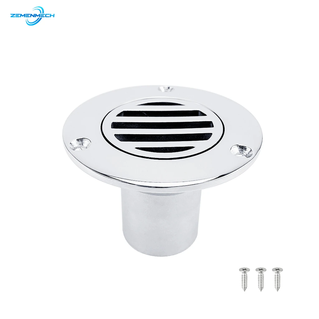 1.5 Inch 38mm Marine Grade 316 Stainless Steel Boat Floor Deck Drain for Boat Yacht Deck Drainage Hardware Rowing Accessories