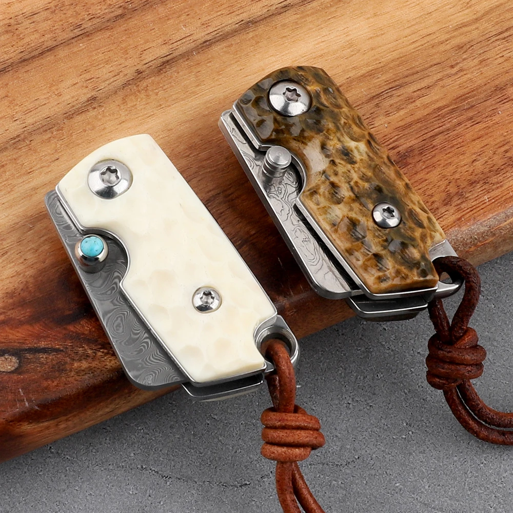 Тактический уличный складной нож дамасская Волшебная фасоль ручка из коровьей