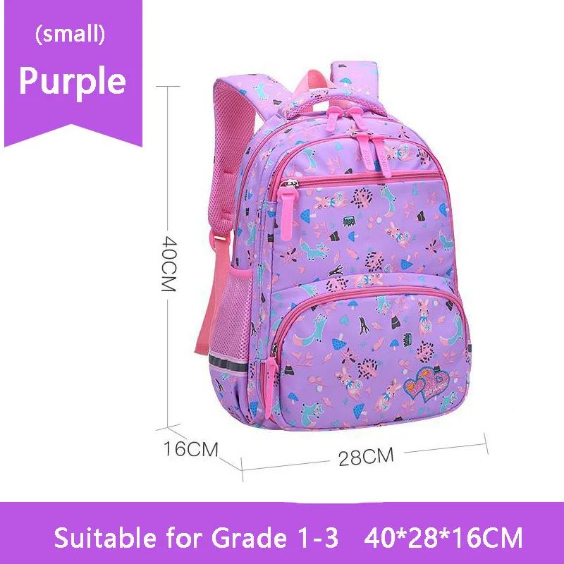 ZM-purple-small Школьная сумка для девочек на молнии, детский рюкзак, модная сумка, сумки через плечо, рюкзак - Цвет: ZM-purple-small