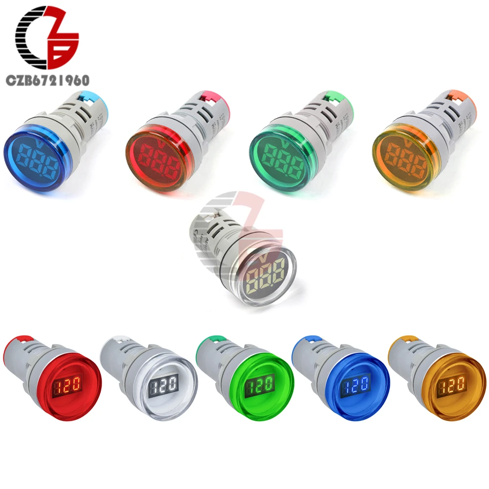 Светодиодный цифровой вольтметр переменного тока 110 В 220 20-500 Круглый измеритель