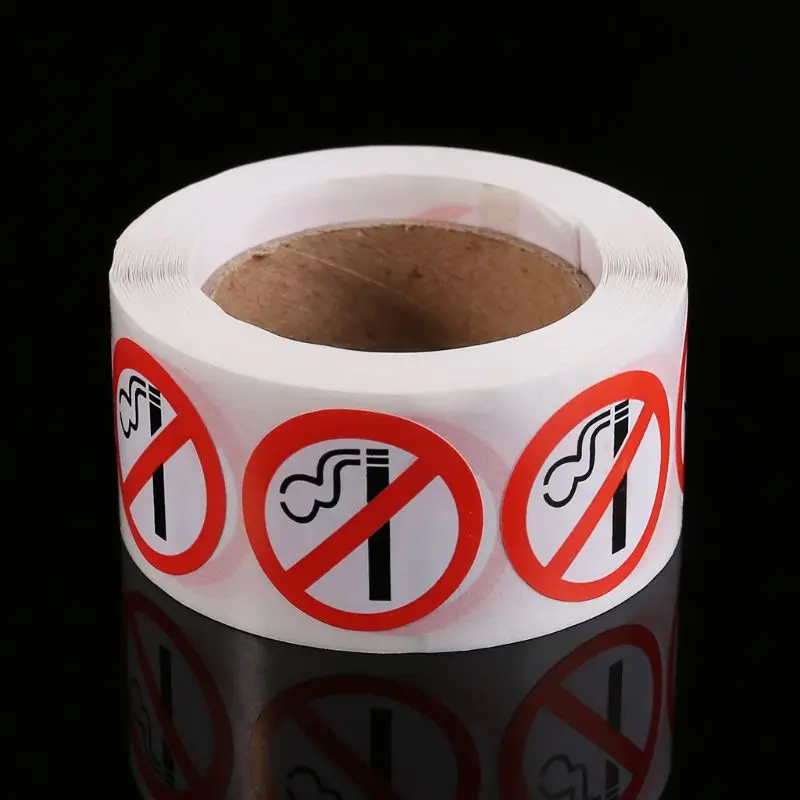 500 шт. 1 дюйм без предупреждения о блокиете курения клейкие этикетки рулон с