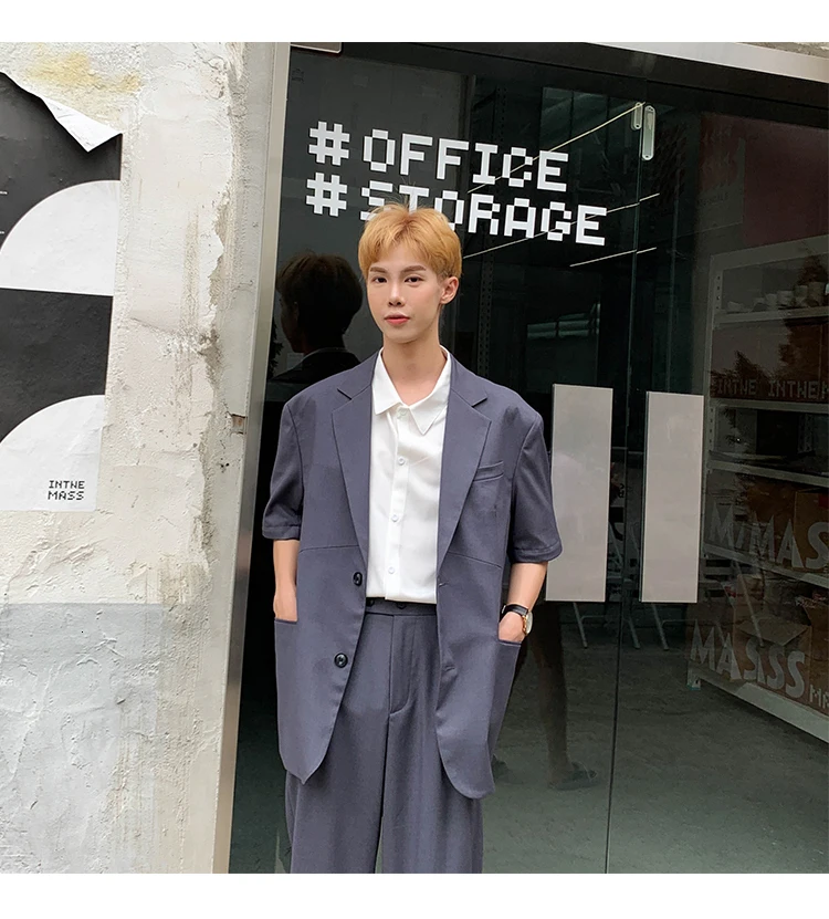 Летняя новая Корейская версия свободного кроя Harajuku тренд студенческий Бизнес Повседневный съемный блейзер с рукавами