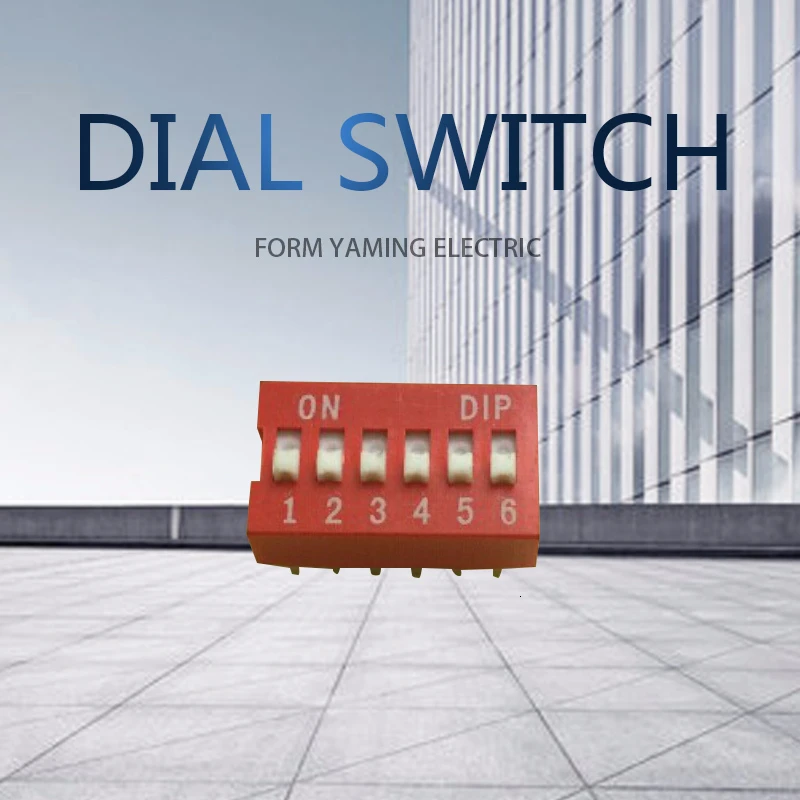 10 шт. Красная Кнопка 6 позиций переключатель кода 2 54 мм расстояние между P 12