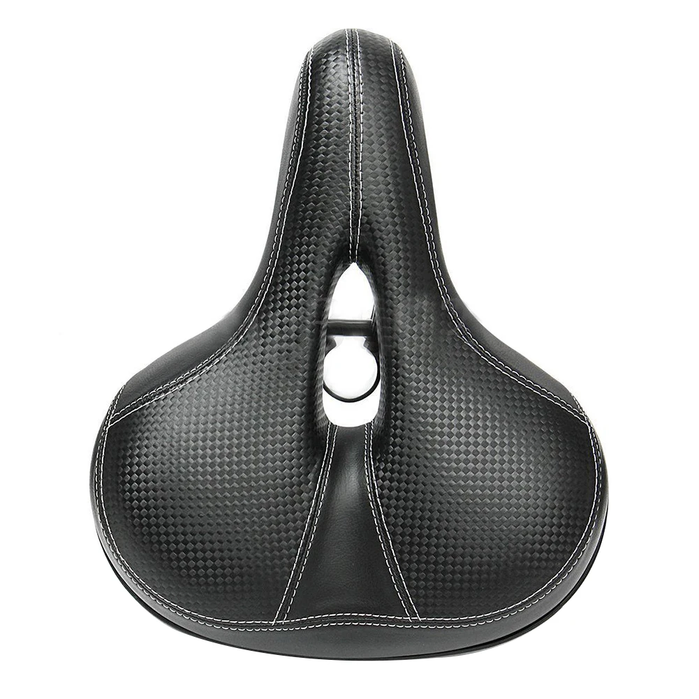 

Bike Saddle Big Butt Cushion Leather Surface Seat Mountain Bicycle Shock Absorbing Hollow Cushion Bicycle Accessories