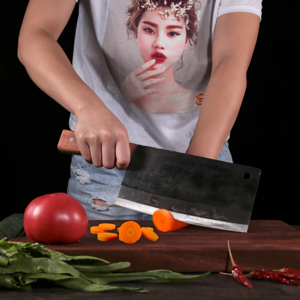 DENGJIA Высокоуглеродистая сталь кованый нож шеф повара для овощей и мяса с
