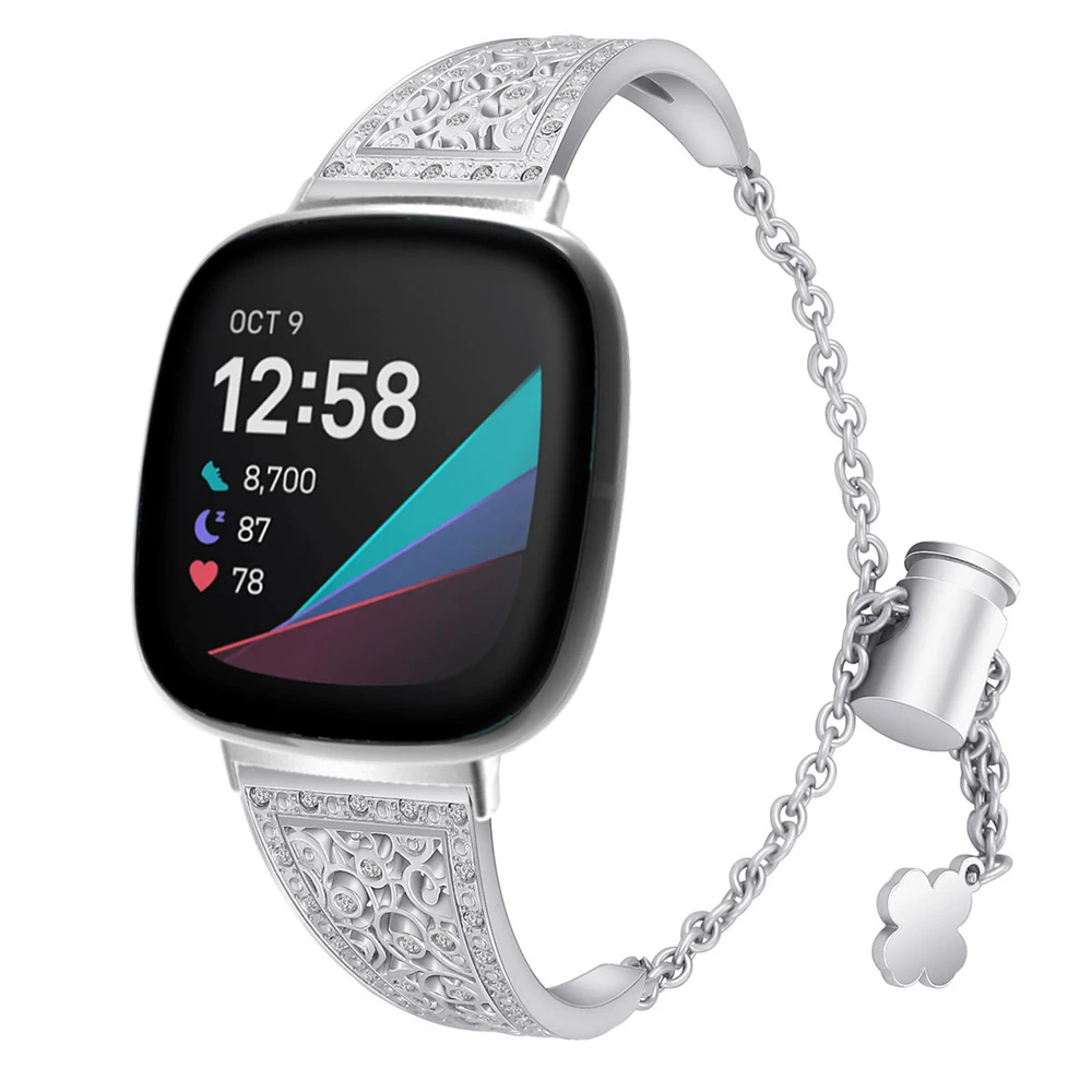 Bling Ленты Совместимость для fitbit versa 3 ремешка Выходная Одежда Металлический