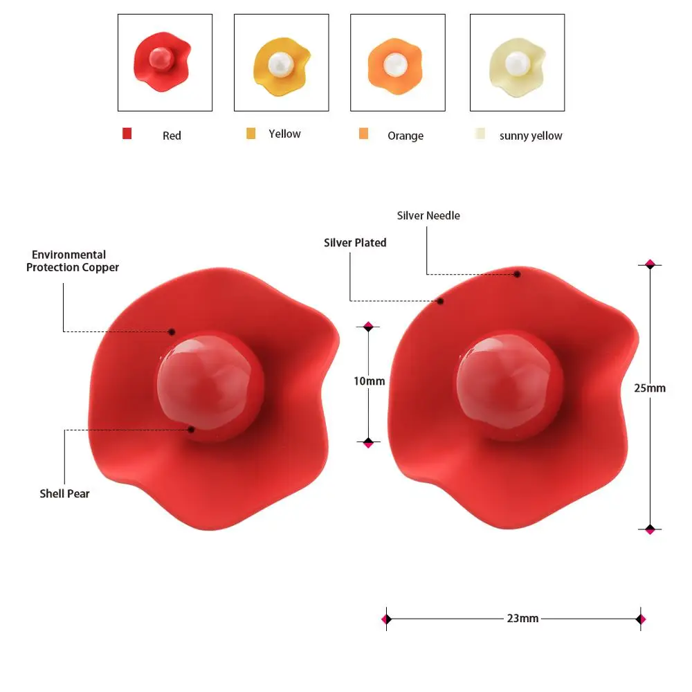 Серьги-гвоздики Neoglory женские антиаллергенные милые цветочные с жемчугом 2020 |