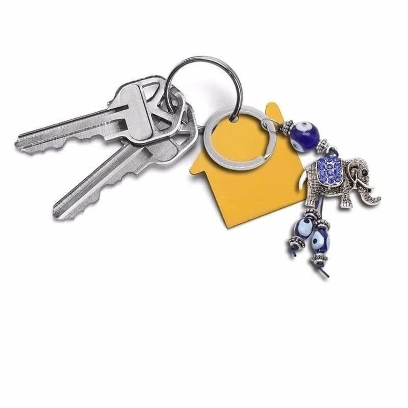 В винтажном стиле с изображением слона и Синий Зло брелок для ключей в форме
