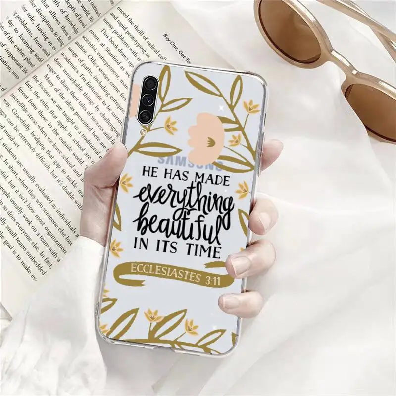 

Jesus Bible Quotes Phone Case Transparent For Samsung Galaxy A71 A21s S8 S9 S10 plus note 20 ultra