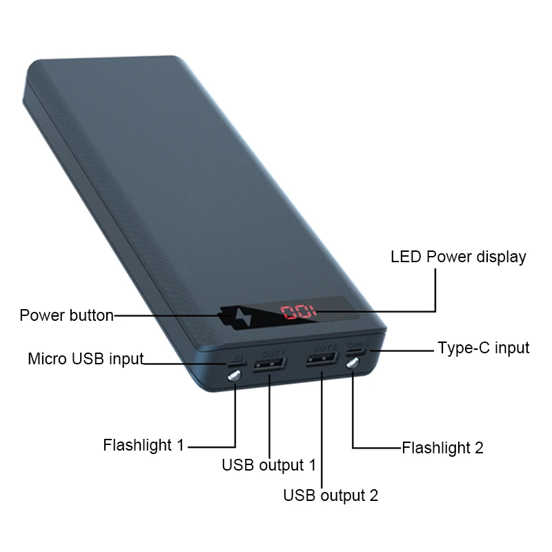 Бесплатная сварка 10*18650 Коробка для хранения аккумуляторов съемный двойной USB