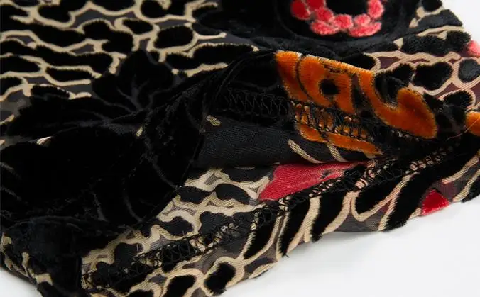 Мужская повседневная Модная шелковая велюровая рубашка с леопардовым принтом и