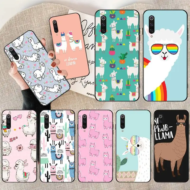 PENGHUWAN Kawaii Милая лама Альпака DIY окрашенная блестящая фотография для Redmi Note 8 8A 7 6 6A 5