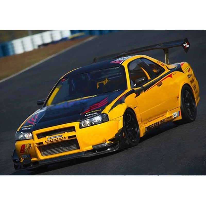 Задний бампер HSM из стекловолокна для Nissan Skyline R34 GTR задний фартук сплиттер