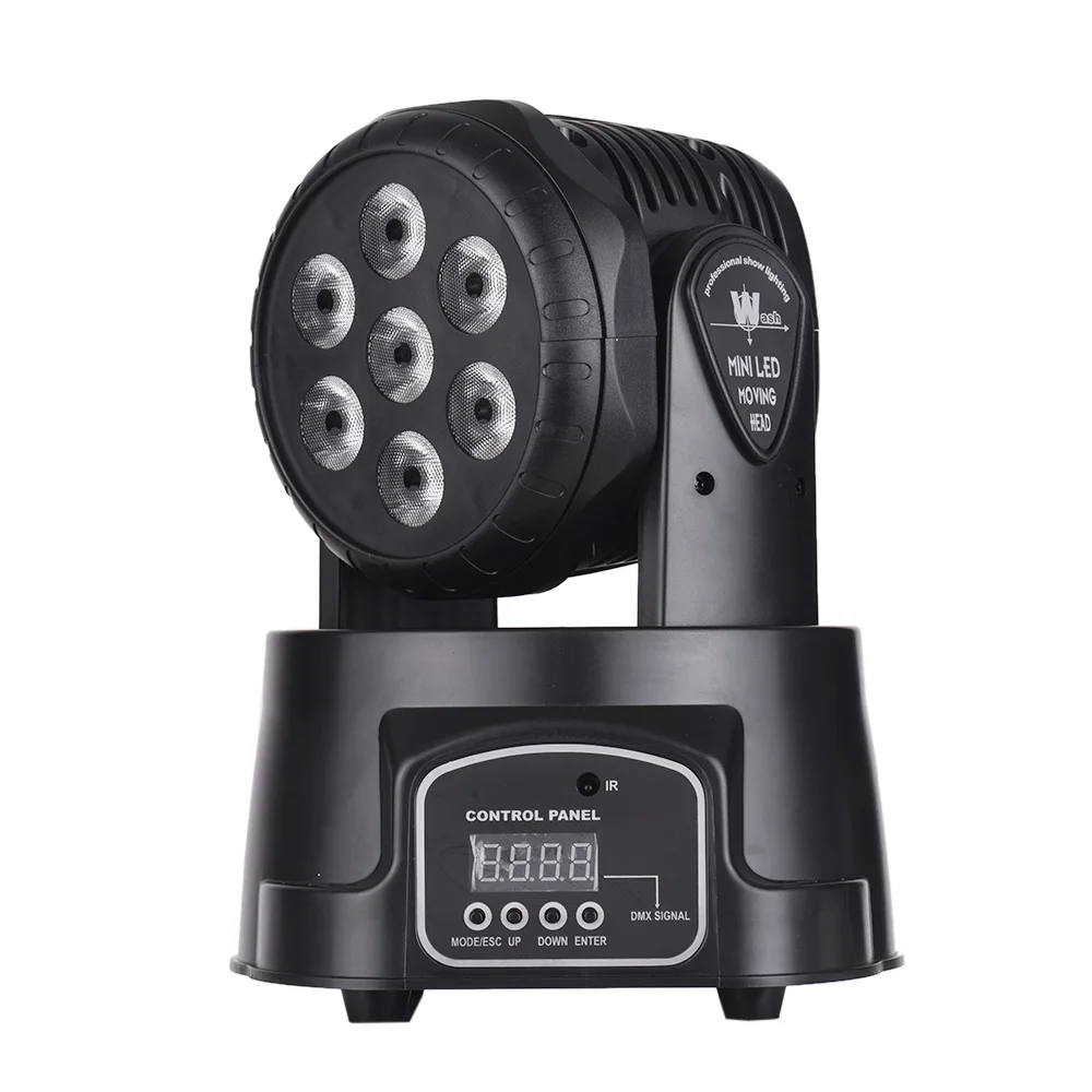 Сценический свет мини движущийся головной 7 светодиодов 4 в 1 RGBW DMX512 9/14 каналов с