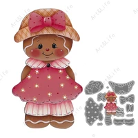 2022 christmas gingerbread girl new metal cutting dies crafts stencils for scrapbooking album embossing paper cards cut mould