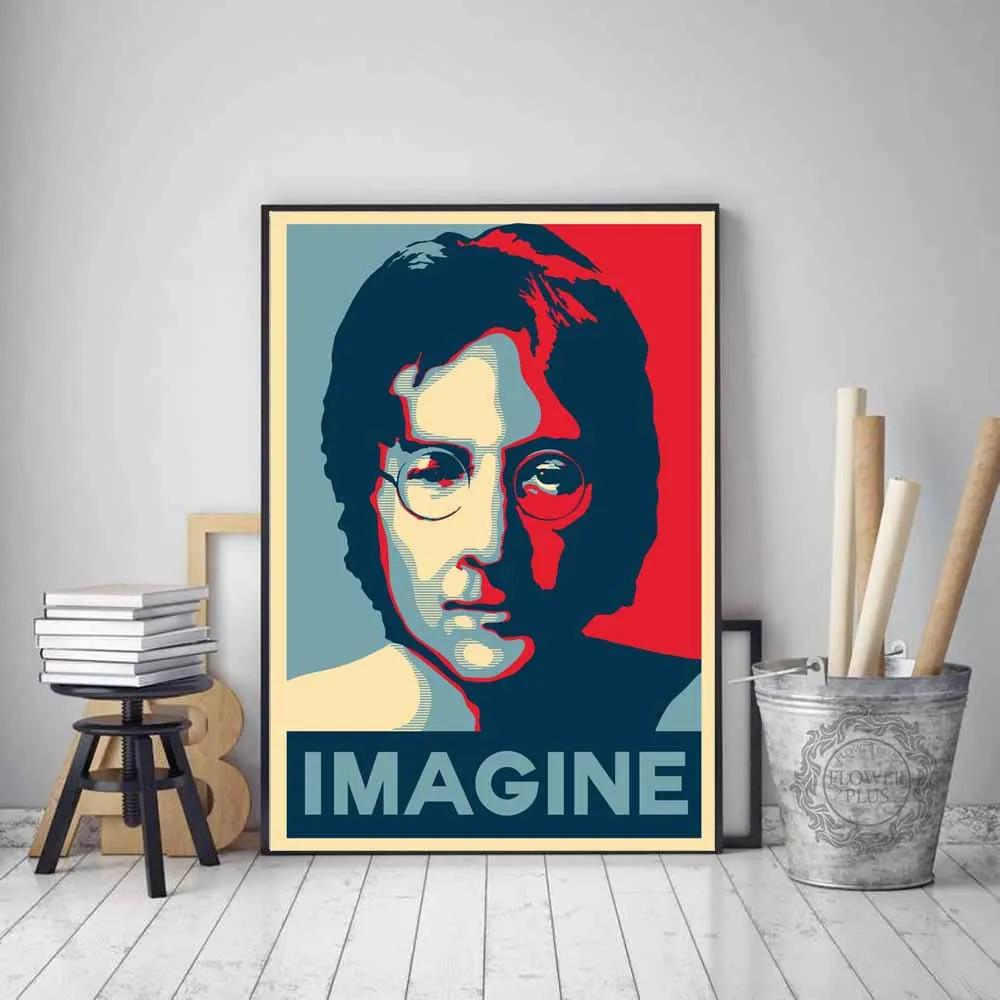 

John lennon Mind Games Imagine Hope Painting Music Singer Star Poster Art Light Canvas Home Room Wall Printing quadro cuadros